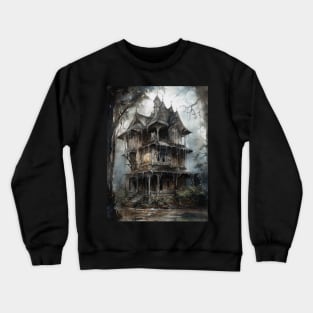 Gothic Futurism House in the Old Ancient Woods Crewneck Sweatshirt